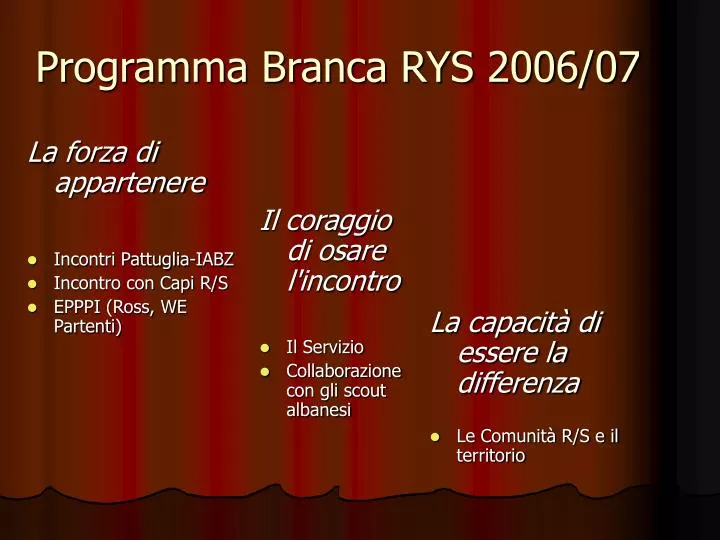 programma branca rys 2006 07