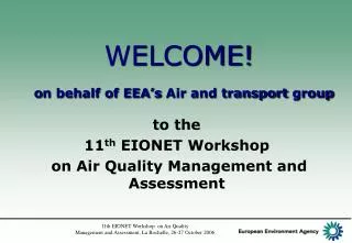 welcome o n behalf of eea s air and transport group