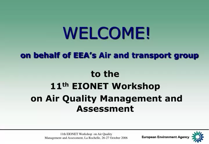 welcome o n behalf of eea s air and transport group