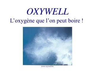 l oxyg ne que l on peut boire