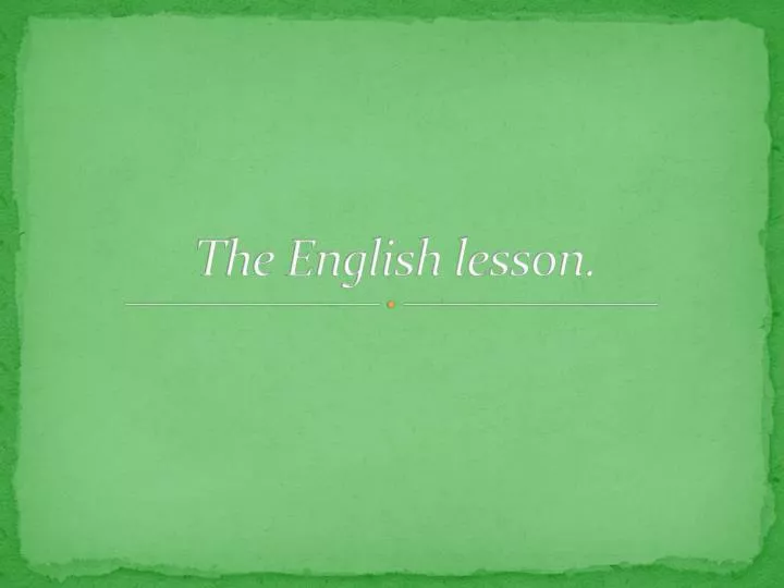 the english lesson