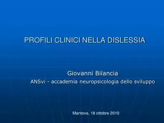 giovanni bilancia ansvi accademia neuropsicologia dello sviluppo