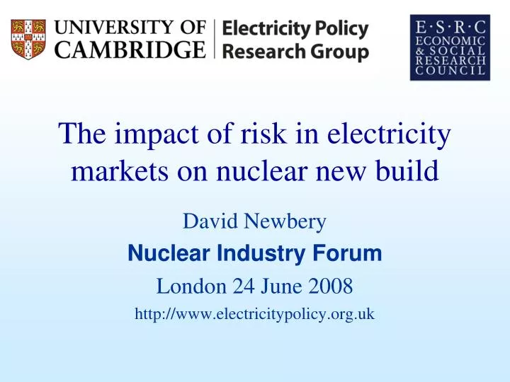 the impact of risk in electricity markets on nuclear new build