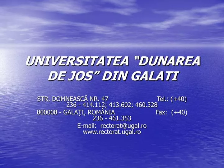 universitatea dunarea de jos din galati