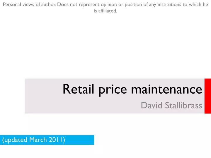 retail price maintenance