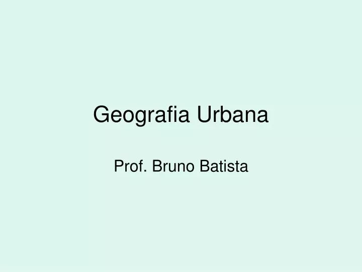 geografia urbana