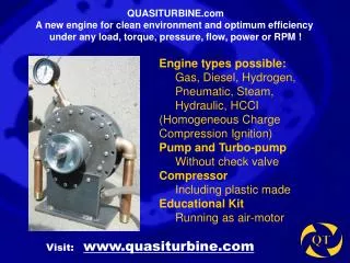 Engine types possible: Gas, Diesel, Hydrogen, Pneumatic, Steam,
