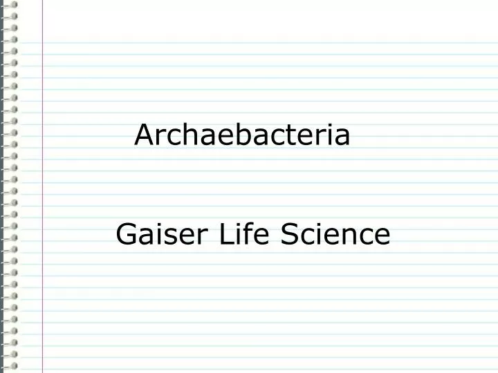 archaebacteria