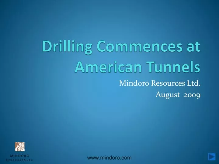 drilling commences at american tunnels