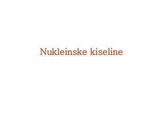 nukleinske kiseline
