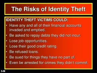 The Risks of Identity Theft