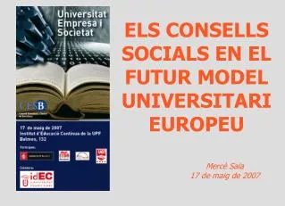 els consells socials en el futur model universitari europeu