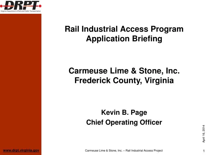 rail industrial access program application briefing
