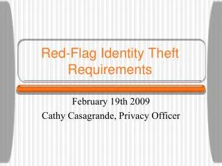 Red-Flag Identity Theft Requirements