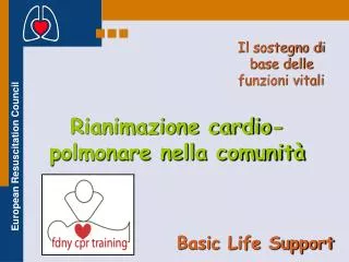rianimazione cardio polmonare nella comunit