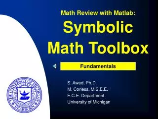 Symbolic Math Toolbox