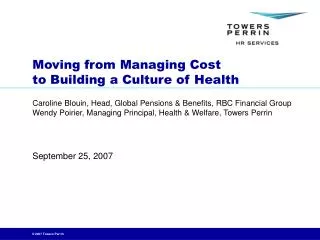 Moving from Managing Cost to Building a Culture of Health