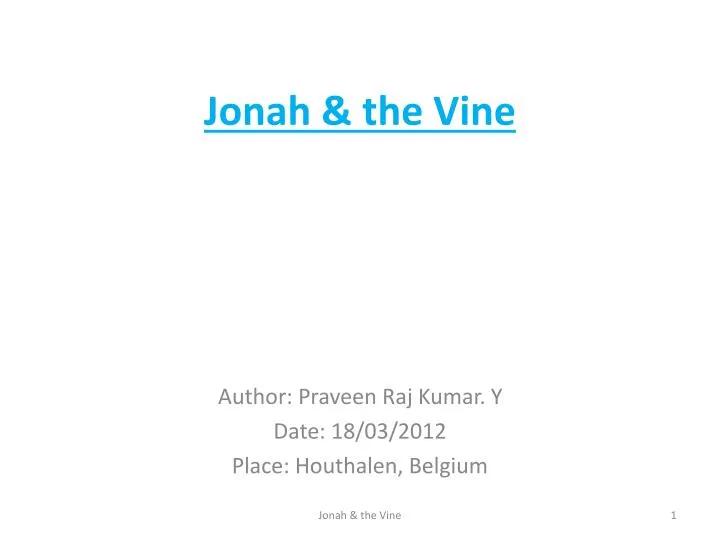 jonah the vine