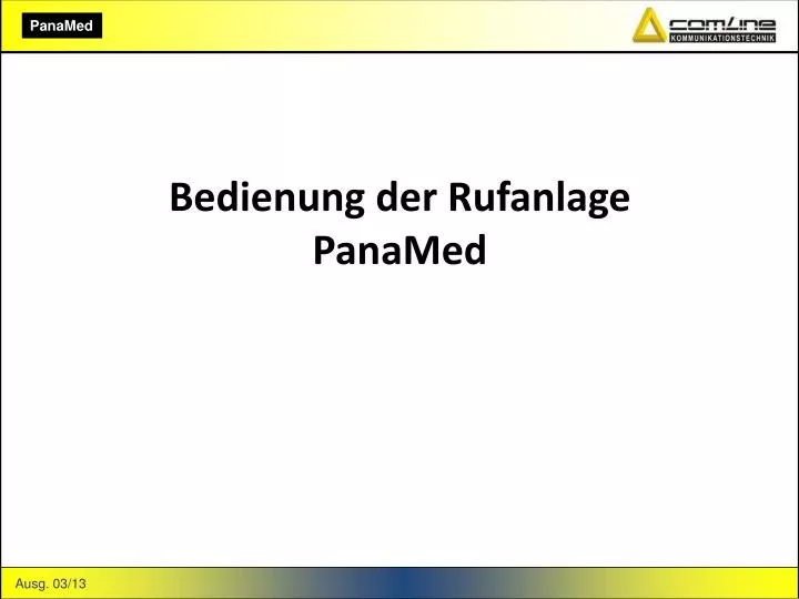 bedienung der rufanlage panamed