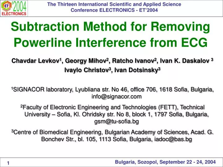 subtraction method for removing powerline interference from ecg