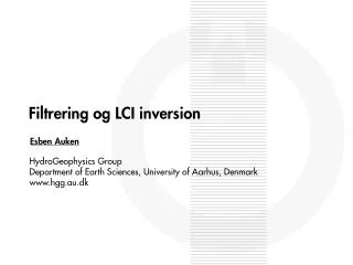 Filtrering og LCI inversion