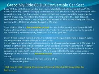 Graco My Ride 65 DLX Convertible Car Seat