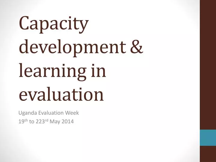 capacity development learning in evaluation