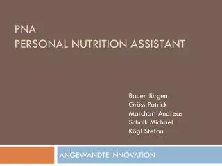 pna personal nutrition assistant