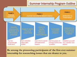 Summer Internship Program Outline