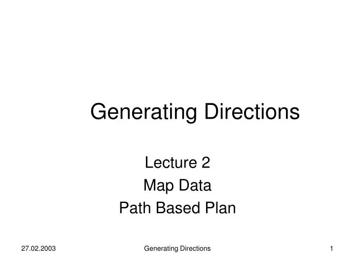 generating directions