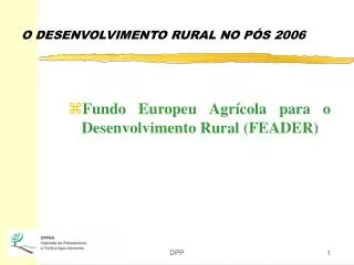 o desenvolvimento rural no p s 2006