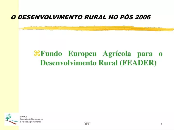 o desenvolvimento rural no p s 2006