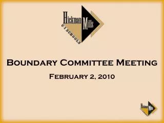 Boundary Committee Meeting