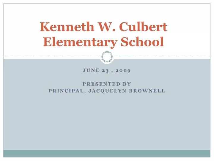 kenneth w culbert elementary school