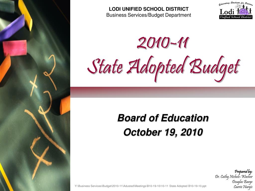 State Adopted Budget Impact on Lodi Unified School District - slide 1