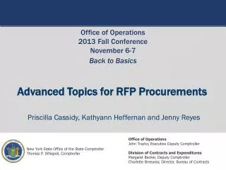 Advanced Topics for RFP Procurements