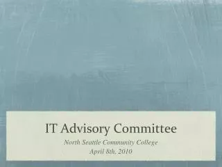 IT Advisory Committee
