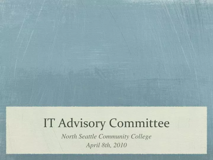 it advisory committee