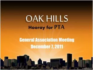 General Association Meeting December 7, 2011