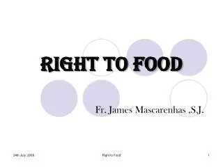 RIGHT TO FOOD