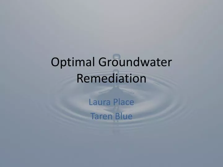 optimal groundwater remediation