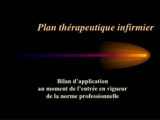 plan th rapeutique infirmier