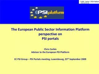 The European Public Sector Information Platform perspective on PSI portals