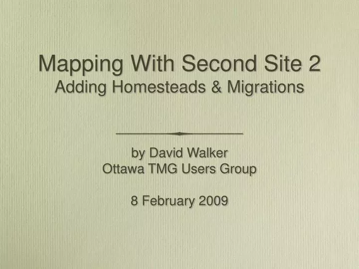 mapping with second site 2 adding homesteads migrations