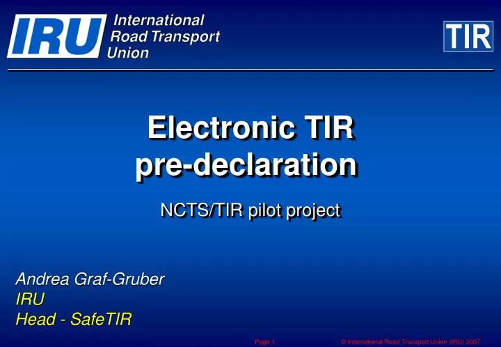 electronic tir pre declaration
