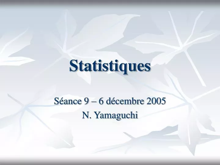 statistiques