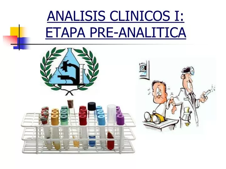 analisis clinicos i etapa pre analitica