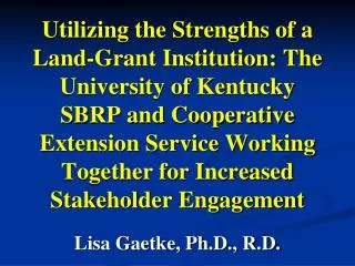 Lisa Gaetke, Ph.D., R.D.