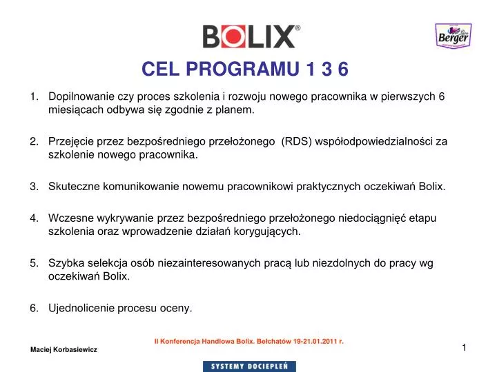 cel programu 1 3 6