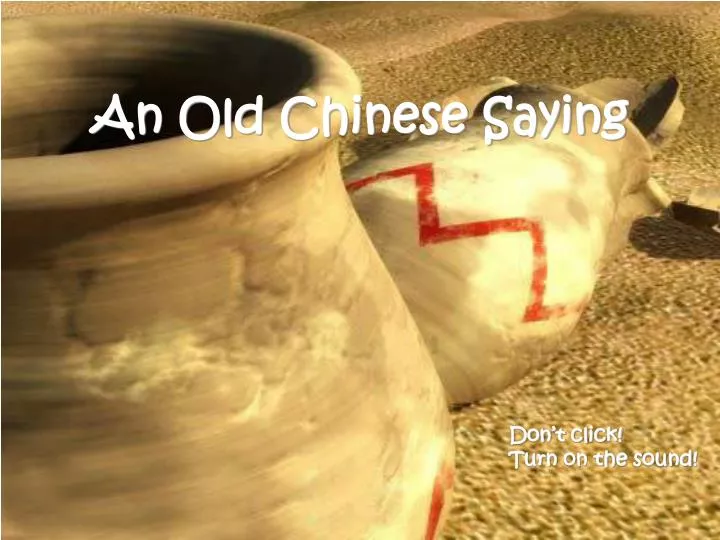 an old chinese saying